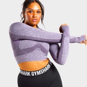 Gymshark - FLEX SPORTS LONG SLEEVE CROP TOP TOP
Purple Marl